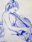 Model Playing Cello